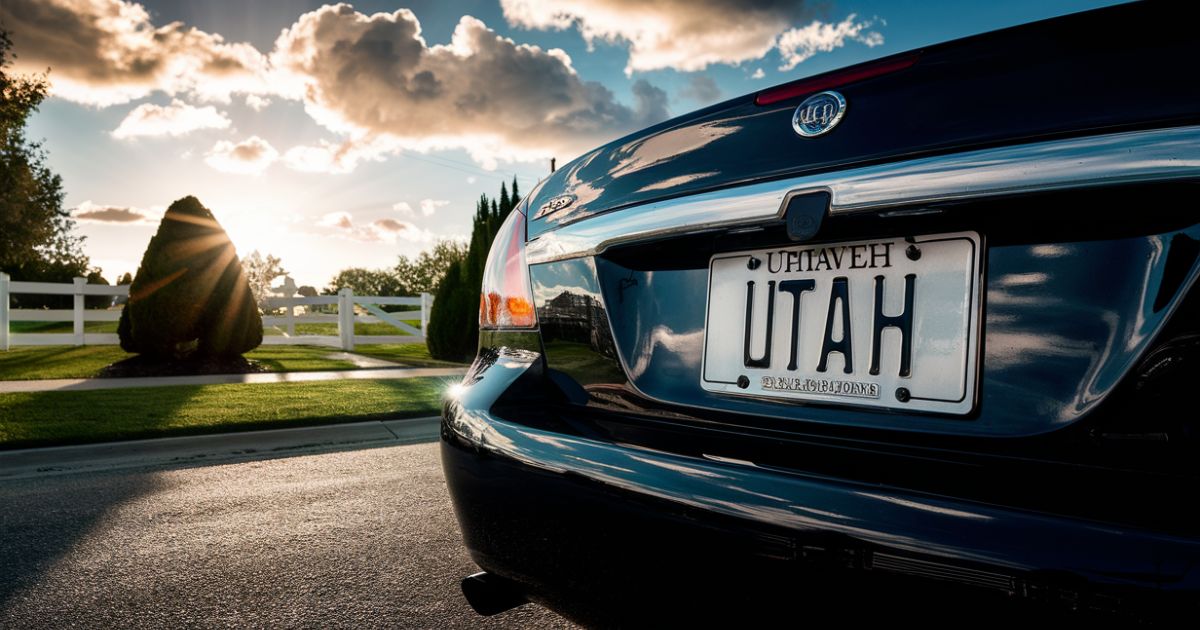 Utah Black License Plate