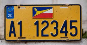 Yellow European License Plates